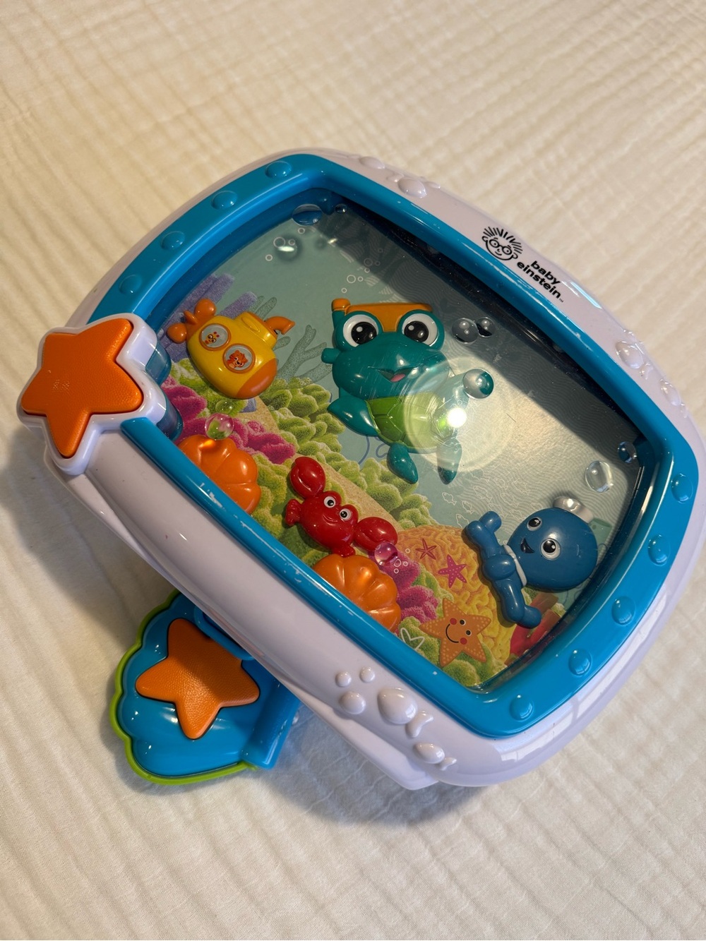 Baby Einstein Ocean Sensory Water Toy - Blue & White - there is ware and tare.